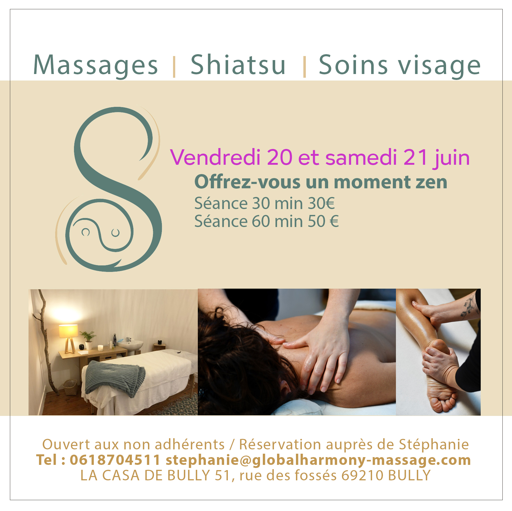 Massages bien être et Shiatsu