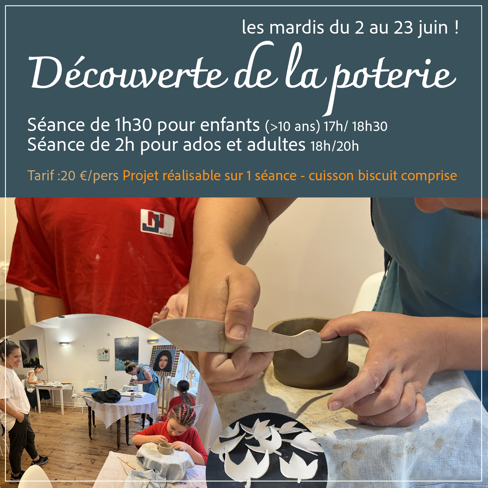 Séances découverte de la poterie